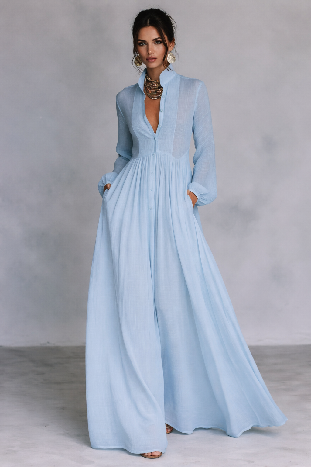 Pleated A-Line Dress