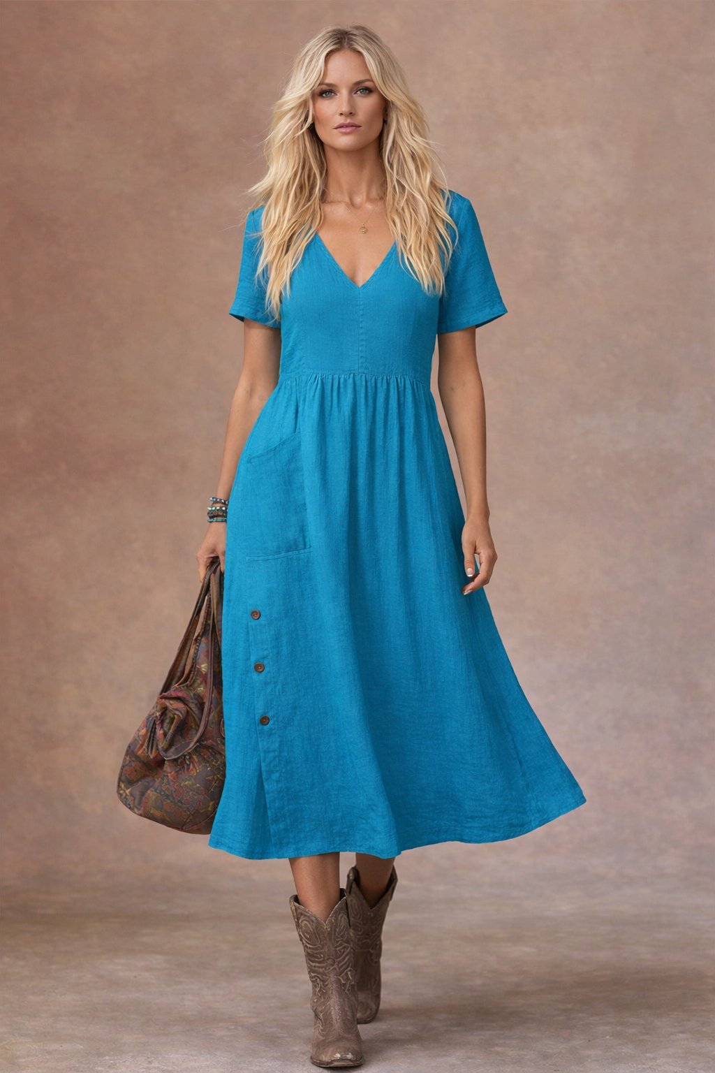 Relaxed V-Neck Dress