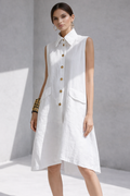 Linen Blend Shirt Dress