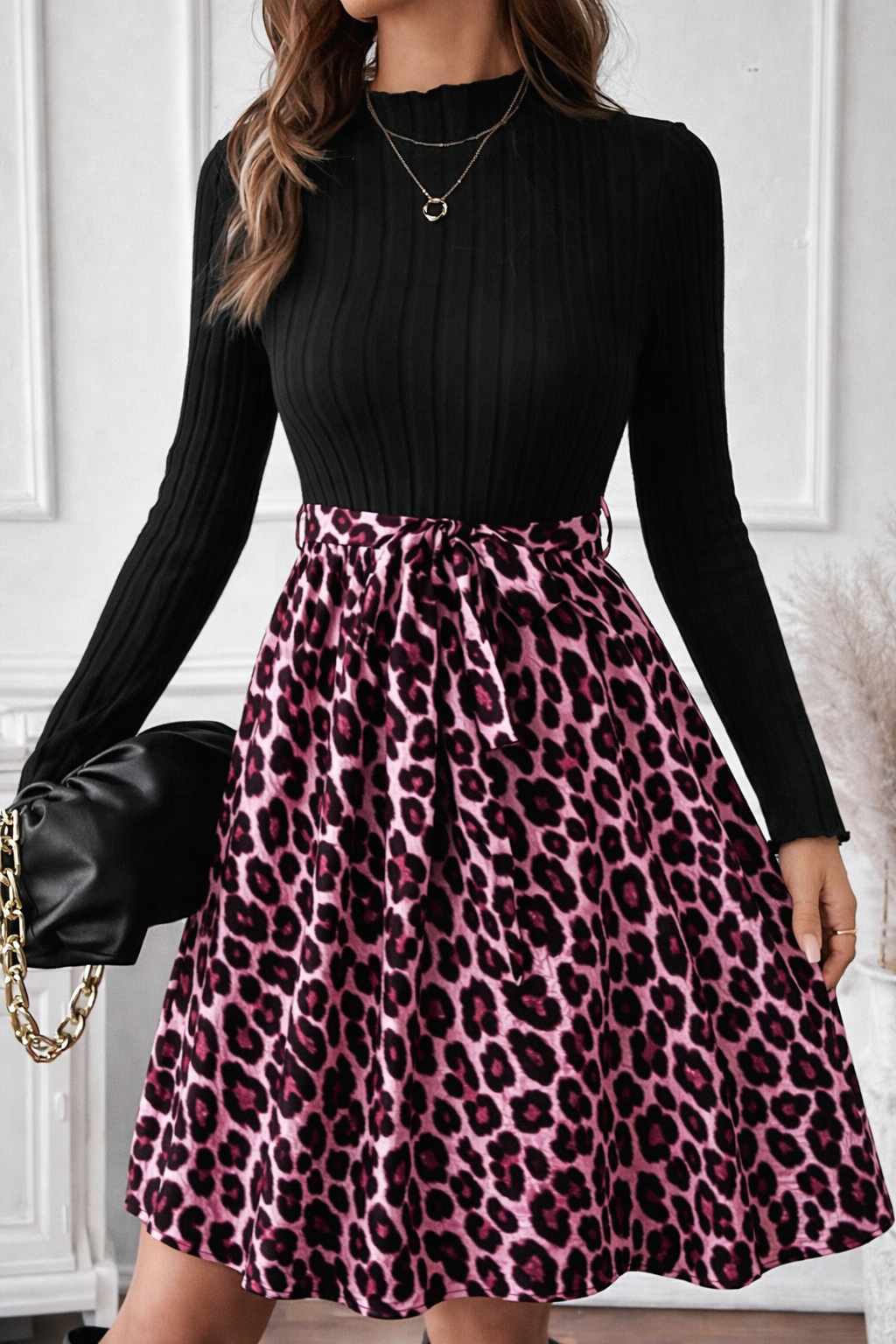 Leopard Print A-Line Dress