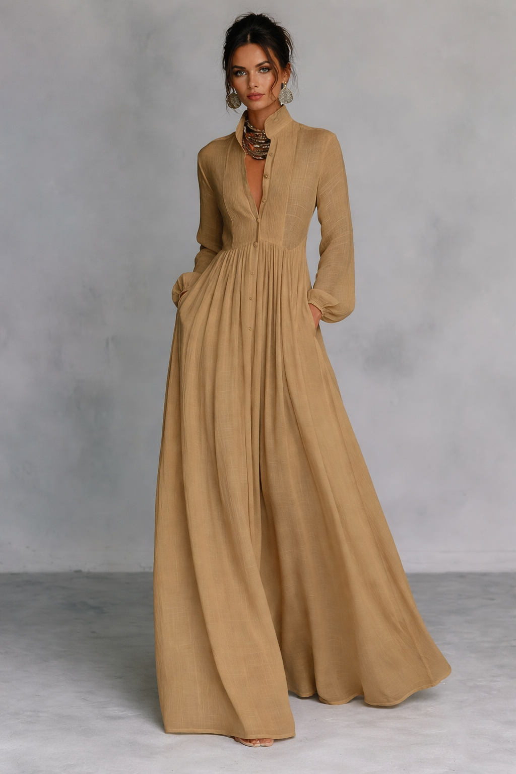 Pleated A-Line Dress