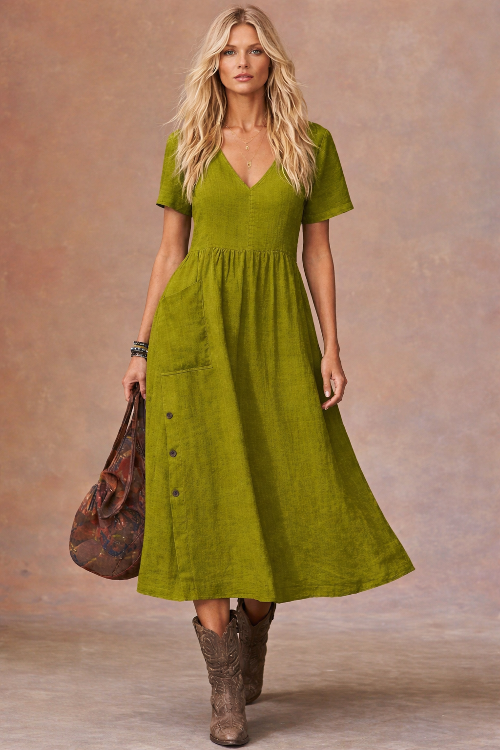 Relaxed V-Neck Dress