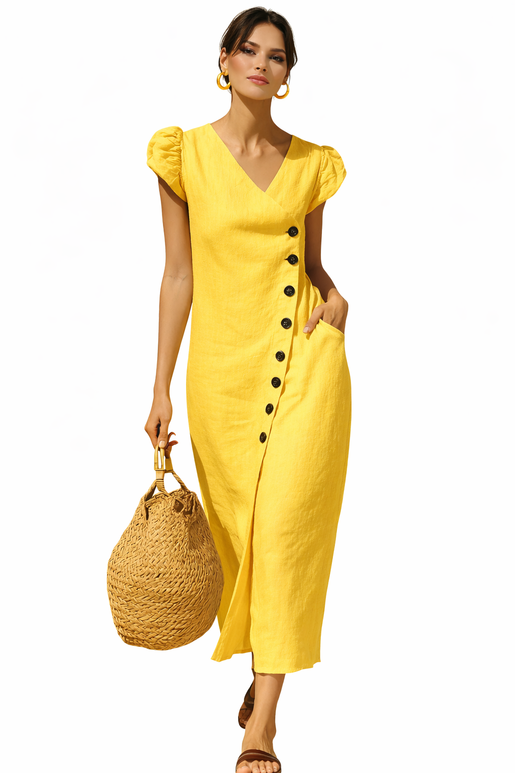 Button Detail Summer Dress