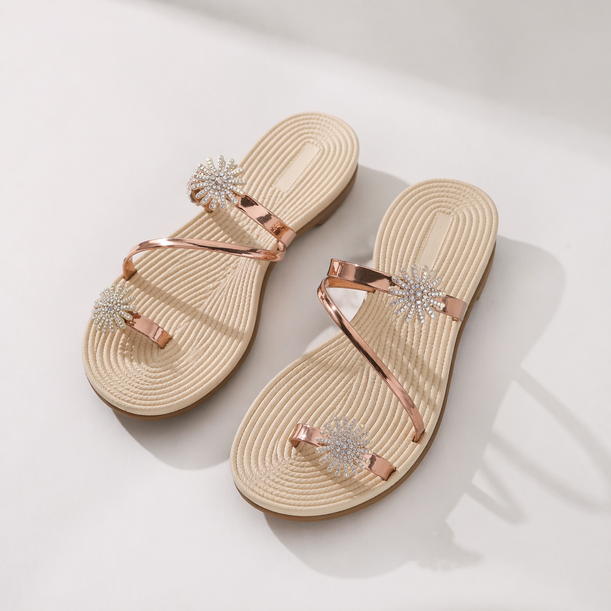 Rhinestone Sandals – Elegant Korean Style