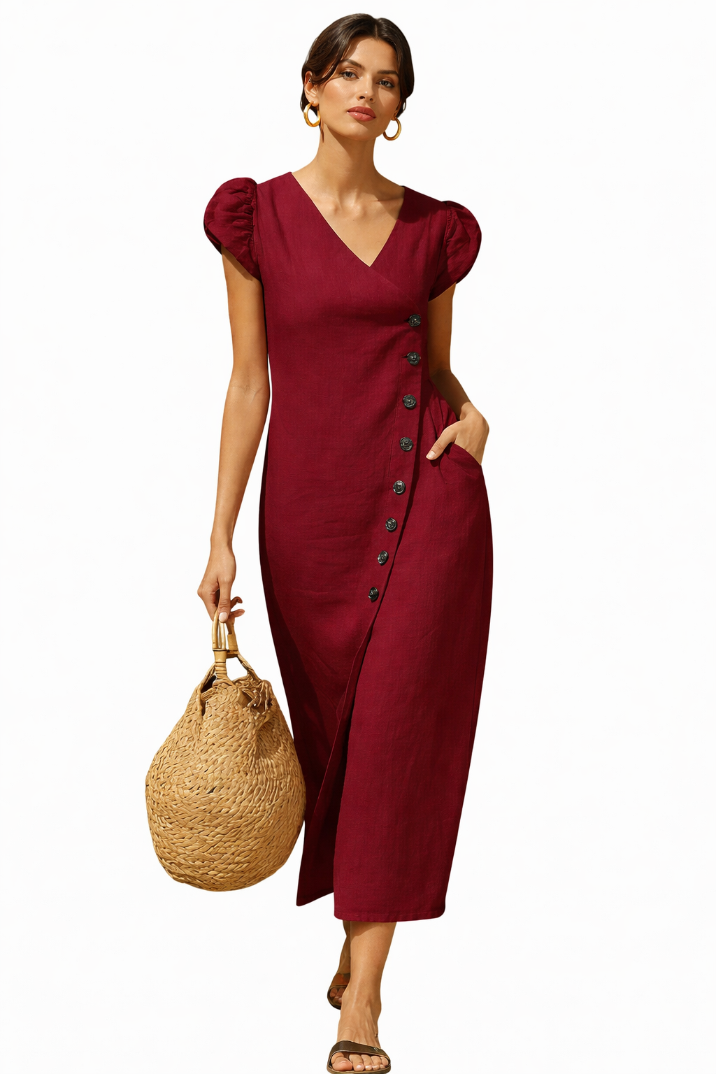 Button Detail Summer Dress