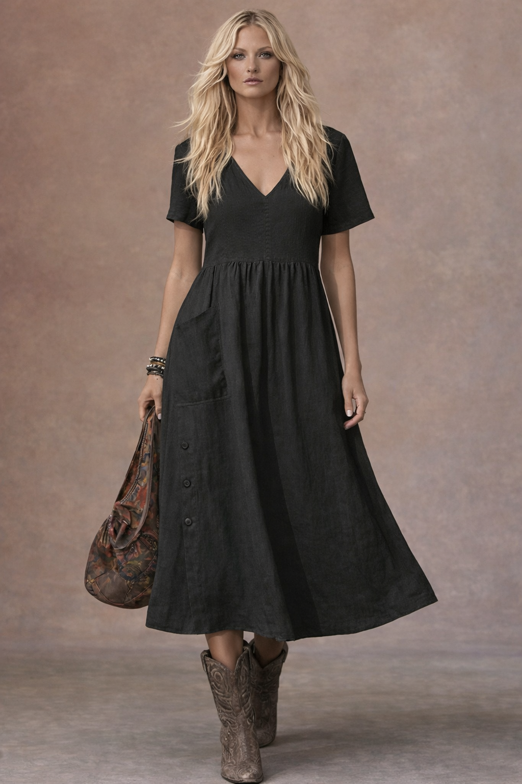 Relaxed V-Neck Dress