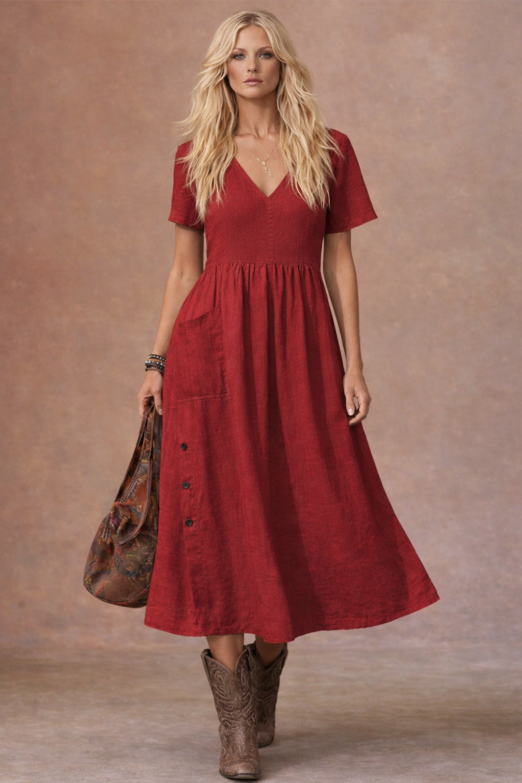 Relaxed V-Neck Dress