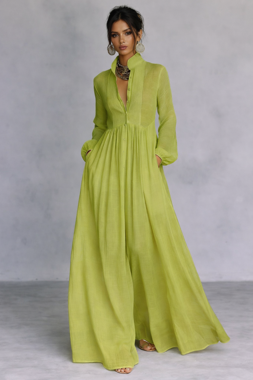 Pleated A-Line Dress
