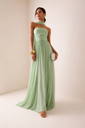 Strapless Pleated Dress
