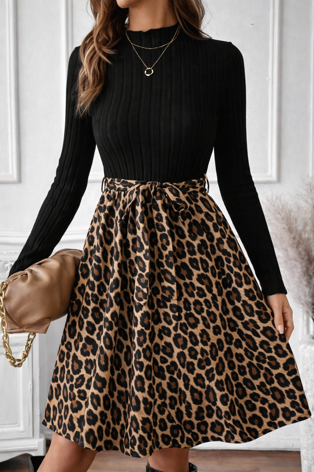 Leopard Print A-Line Dress