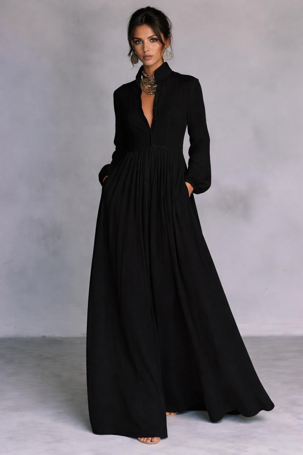 Pleated A-Line Dress